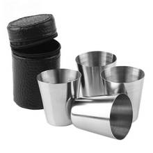 4Pcs/set 30ml Outdoor Practical Stainless Steel Cup Shots Set Mini Glasses For Whisky Wine Portable Drinkware Set Wine Drinkware 2024 - buy cheap
