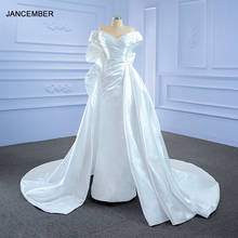 RSM67277 Simple Fashion Cross-shaped Wedding Dress 2021 New Pleated Fishtail Detachable Fishtail Dress платье свадебное 2024 - buy cheap
