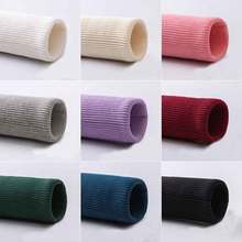 Soft Black Stretch Knitted Rib Cuff Fabric For Cuffs & Collars Fabric,white, Pink, Blue, Beige, Gray, Burgundy, By The Meter 2024 - buy cheap