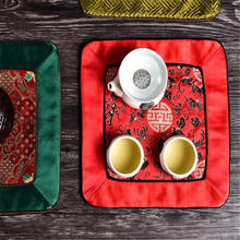 Tapete de mesa chino de estilo Vintage, Mantel Individual de seda Natural con aislamiento cuadrado de lujo, accesorios de cocina 2024 - compra barato