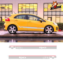 2 PCS Car Vinyl Side Stripes Stickers Auto Graphics Decals Car Side Stripe Skirt Decal Graphics Sticker for Kia Rio 2024 - buy cheap