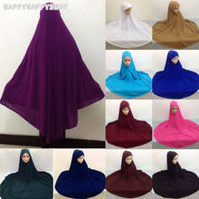 Lenço muçulmano islâmico cor sólida, lenço super grande xale turbante 2024 - compre barato