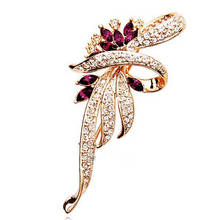 Broche con flor de cristal Pin moda joyería de diamantes de imitación mujer boda prendedores grandes 2024 - compra barato