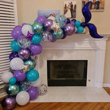 Balões de cauda de sereia, decoração para festa de aniversário de meninas, decoração de chá de bebê, tema azul oceano 2024 - compre barato