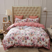 2020 egyptian cotton 4Pcs Queen King size bedding Set Leaves print Duvet Cover Bed sheet set bedlinen Pillowcases 2024 - buy cheap