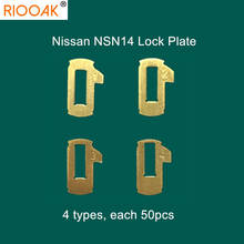 RIOOAK 200 pçs/lote NSN14 Reed Placa Para Nissan Fechadura Da Porta Do Carro Bloqueio Do Carro Kits de Reparação Material de Bronze Modelos Cada 50 4 pcs com Mola 2024 - compre barato