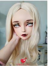 (Chan-04) mujer chica dulce resina media cabeza Kigurumi BJD máscara Cosplay Anime japonés papel máscara de Lolita Crossdress máscara de muñeca 2024 - compra barato