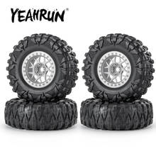 Yeahrun jantes de metal e prata fosco, 2.2 polegadas, com pneus de borracha, para axial wraith tablete 1/10 rc, peças de modelo de carro 2024 - compre barato