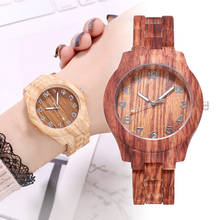 Newly Quartz Watch Casual Analog Wood Texture Wrist Watch with Resin Band Round Dial 2024 - buy cheap