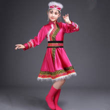 children's mongolian dance costumes for girls chinese national clothing stage performance folk dance wear new year 2024 - buy cheap