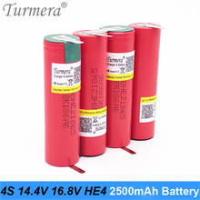 4S bateria de lítio 16.8v 14.4v 18650 he2 2500mah 20a 35a corrente de descarga para a bateria de chave de fenda e shurik (personalizar) 2024 - compre barato