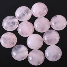 12MM 16MM Round CAB Cabochon Natural Gem Stone Pink Crystal No Drilled Hole Beads For Jewelry Making Bracelet Earring 10Pcs K912 2024 - buy cheap