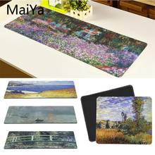 Maiya-alfombrilla de ratón grande para teclado, alfombrilla de alta calidad con diseño artístico DIY de Claude Monet, envío gratis 2024 - compra barato