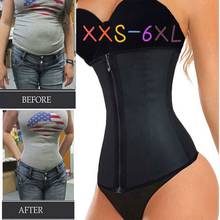 Ampulheta de modeladora feminina, espartilho modelador de corpo em látex, com zíper e perda de peso 2024 - compre barato