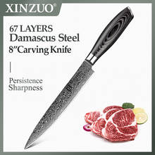 Xinzuo 8 "polegadas cutelo faca alemão damasco aço inoxidável cozinha acessórios do chef slicer facas de carne sashimi 2024 - compre barato