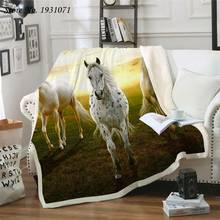 Running Horse 3D Printed Fleece Blanket for Beds Thick Quilt Fashion Bedspread Sherpa Throw Blanket Adults Kids 09 2024 - buy cheap