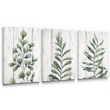 Pintura en lienzo de arte de pared de hojas tropicales, póster botánico para dormitorio, decoración de comedor, imágenes de granja, impresiones de baño verde 2024 - compra barato