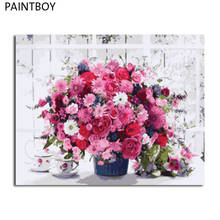 PAINTBOY Framed Pictures DIY Painting By Numbers Flower Handwork Canvas Oil Painting Home Decor For Living Room 2024 - buy cheap