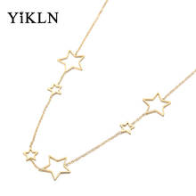YiKLN Bohemia Design Stainless Steel Hollow Star Choker Necklaces Jewelry Rose Gold Chain Pendant Necklace For Women YN19121 2024 - buy cheap