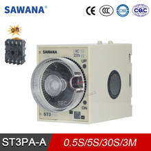 Temporizador del relé de tiempo de ST3PA-A, relé de tiempo de 8 pines, ON-delay, 0.5s/5s/30s/3m, AC220V, 110V, DC24V, DC12V 2024 - compra barato