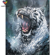 5D полный алмазная живопись тигр DIY анималистический Рисунок Набор для рисования с круглыми камнями и полотном с вышивкой Стразы Вышивка крестиком подарок CD212 2024 - купить недорого
