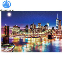 5d diy diamond painting New York City Brooklyn Bridge Manhattan  Cross Stitch full square round drill mosaic embroidery wall art 2024 - buy cheap