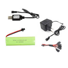 4.8v 3000mah NiMH Battery +4.8v Charger For Rc toys Cars Boats Guns Tanks 4.8v Rechargeable Battery Ni-MH AA Battery 2024 - buy cheap