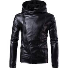 Men's casual Slim 2021 explosion oblique zipper leather jacket England men Fashion leather jackets men's motorcycle jacket Coats 2024 - buy cheap