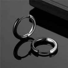 Hip Hop Men's Fashion Stainless Steel Circle Stud Earrings Titanium Steel Punk Style Party Jewelry Anniversary Gift 2024 - buy cheap