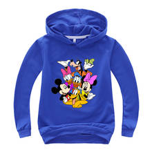 Sudadera con estampado de Mickey y Minnie Mouse para niño y niña, ropa de primavera con capucha, abrigo, sudaderas de manga larga, Top 2024 - compra barato