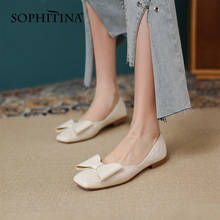 SOPHINTINA New Soft 2021 Shoes Women Cow Leather Butterfly-knot Dressing Spring Autumn Round Toe Ballet Walking Flats FO130 2024 - buy cheap