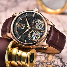 2020 New LIGE Men Watches Luxury Leather Double Tourbillon Mechanical Watch Men Fashion Business Automatic Waterproof sportWatch 2024 - buy cheap