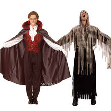 Wholesale Horror Scary Cosplay Costume for Men Carnival Party Day of The Dead Zombie Vampire Ghost Cloak Hooded Set Outfit 2024 - buy cheap