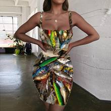 Kyku vestidos de peixe feminino pescador vestido de verão animal bodycon vestidos de senhoras tropicais fishinger impressão 3d roupas das mulheres 2024 - compre barato