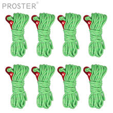 Proster 8PCS for Grass green reflective wind rope with Storage bag and two-hole wind rope buckle length 4M thickness 4MM 2024 - buy cheap