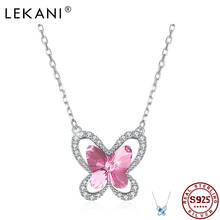 LEKANI 925 Sterling Silver Pendant Necklaces Women Romantic Butterfly Shape Austria Crystal Cubic Zirconia Anniversary Necklace 2024 - buy cheap