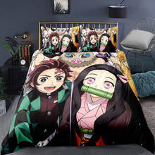 Anime Demon Blade Bedding Set Demon Slayer Duvet Cover 3D Print Japan Cartoon Anime Bed Quilt Cover Pillowcase (No Sheets) 2024 - buy cheap