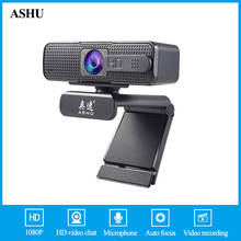 ASHU-cámara web H701 HD 1080P, enfoque automático, USB, Plug Play, con cubierta de cámara web y micrófono, para ordenador, Reunión, enseñanza 2024 - compra barato