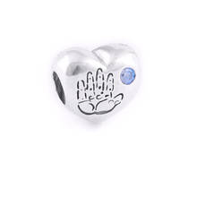 Genuine 925 Sterling Silver Blue CZ It's A Boy Heart Charms Fits Original DIY Bracelets Beads for Jewelry Making Berloques 2024 - buy cheap