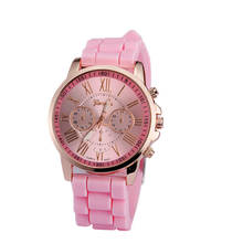 Women Roman Numeral Silicone Jelly Gel Quartz Analog Sweet Pink Wrist Watch Round dial Individuality Wristwatch Montre femme#2 2024 - buy cheap