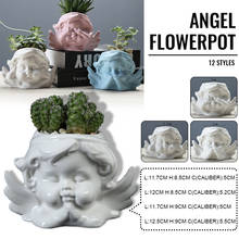 Vaso de flores pequeno anjo de cerâmica, mini vaso de plantas suculentas, criativo, adorável, vaso de mesa, decoração de casa, jardim bonsai 2024 - compre barato