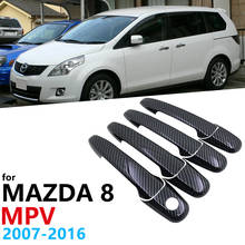 Black Carbon Fiber Door Handles Cover Trim Set for Mazda 8 MPV Mazda8 2007~2016 Car Accessories Stickers Car Protector Styling 2024 - buy cheap