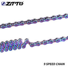 ZTTO-Cadena de 9 velocidades para bicicleta de montaña, cadena colorida de 9 velocidades, duradera, eslabones faltantes, color arcoíris, EL SLR 2024 - compra barato