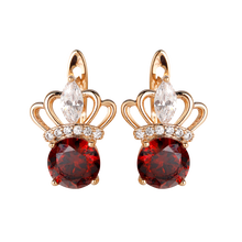 Hanreshe Crystal Stud Earrings Wedding Red Natural Zircon Girl heart Earring Trendy Jewelry Cute Gold Simple Earrings Women Gift 2024 - buy cheap