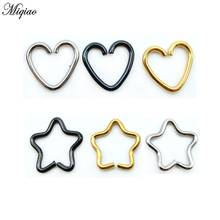 Miqiao 2 Pcs Hypoallergenic Piercing Jewelry 316L Stainless Steel Peach Heart Earrings Star Earrings Ear Clips Nose Ring 2024 - buy cheap