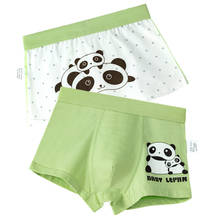 Ropa interior bóxer con dibujos de Panda para niños, bragas de algodón verde con cintura elástica, 6, 7, 8, 9, 10, 11 y 12 años, OBU203056, 2 uds. 2024 - compra barato