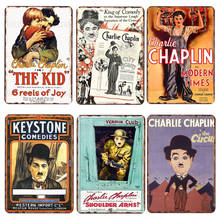 Chaplin Retro Metal Tin Sign Plate Cafe Bar Pub Club Plaque Shabby Chic Metal Tinplate Vintage Home Decor Poster 2024 - buy cheap