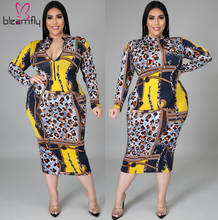 Sexy Women Leopard Print Vintage Dress Long Sleeve Bodycon Sexy Tight Skinny Club Party Lady Plus Size Long Dresses Outfits 5XL 2024 - buy cheap