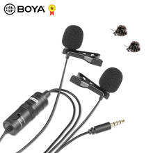 Boya microfone condensador omnidirecional de cabeça dupla, microfone de gravação de áudio, para iphone, android, dslr, canon, nikon 2024 - compre barato