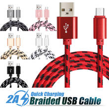 1M2M 3M High Speed Metal USB braided Data Fast Charger Cable Micro USB Type C Charging Cord For iPhone  X/Xs  8 7 6 5 200pcs 2024 - buy cheap